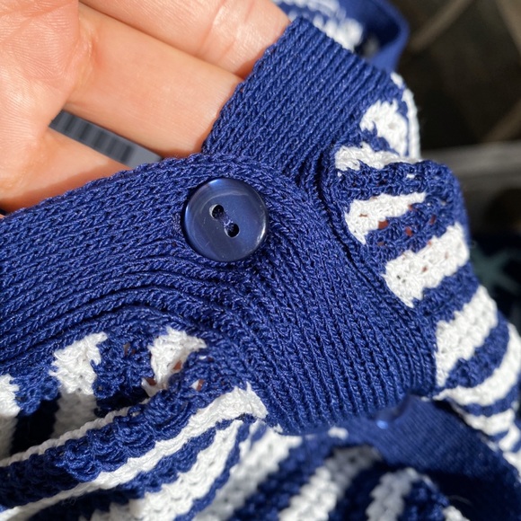 π ZARA DARK BLUE WHITE STRIPE MAXI DRESS/COVERUP! - Picture 9 of 13